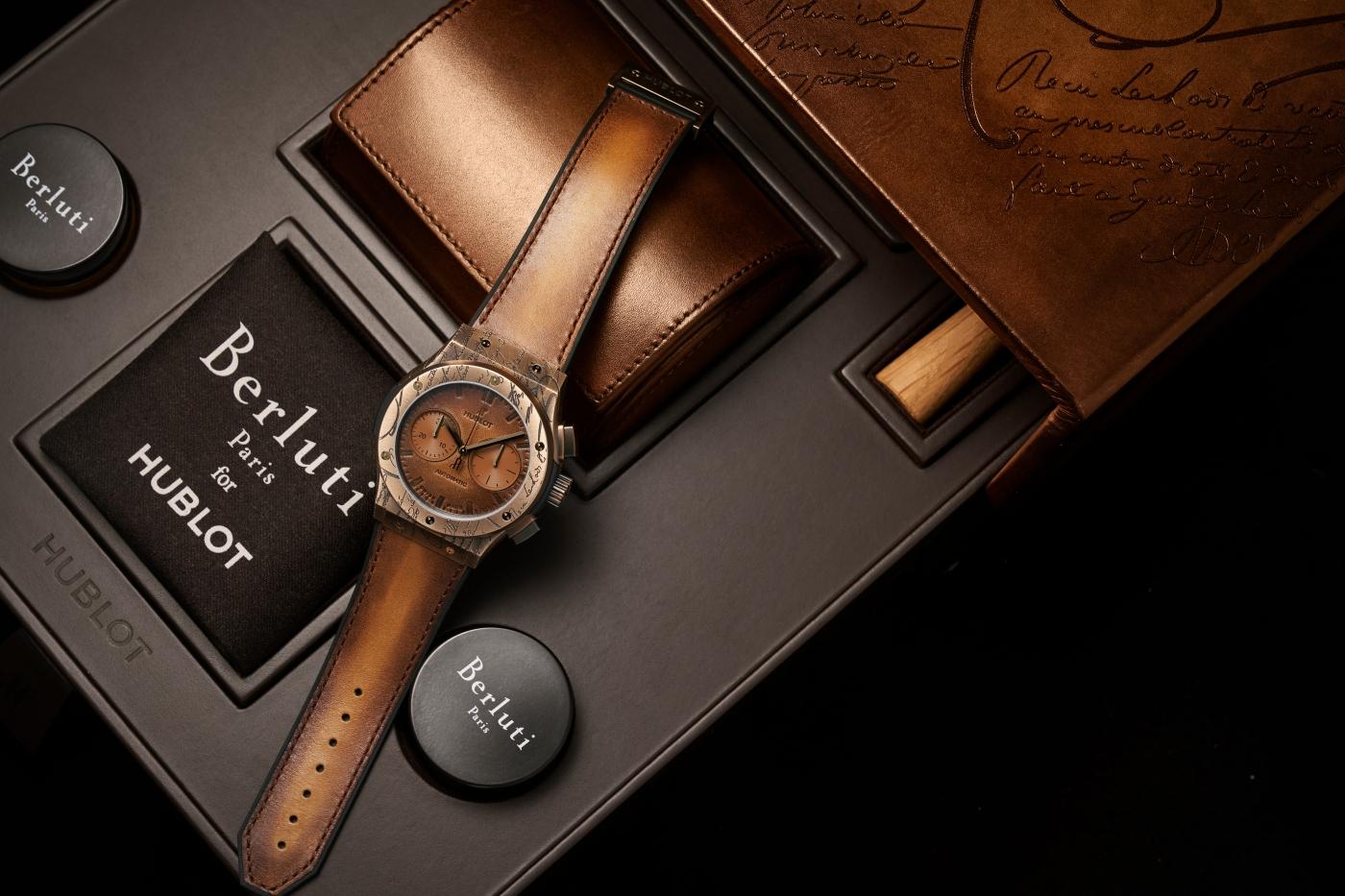 Classic Fusion Berluti Scritto Bronze on it box