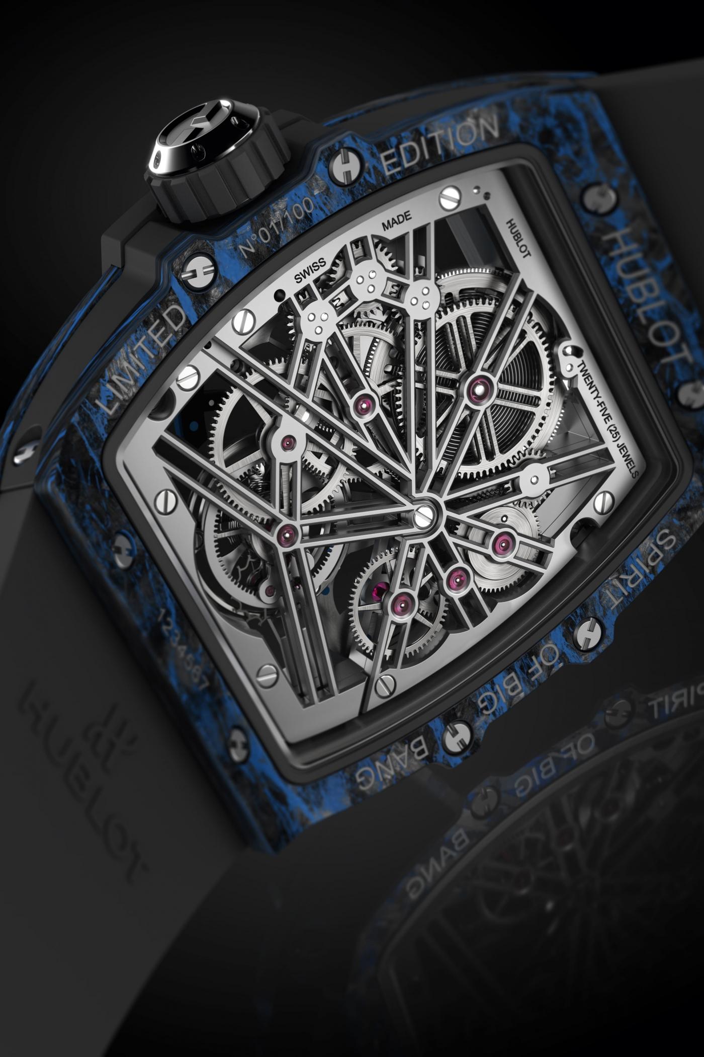 Case back of the Spirit of Big Bang Tourbillon Carbon Blue
