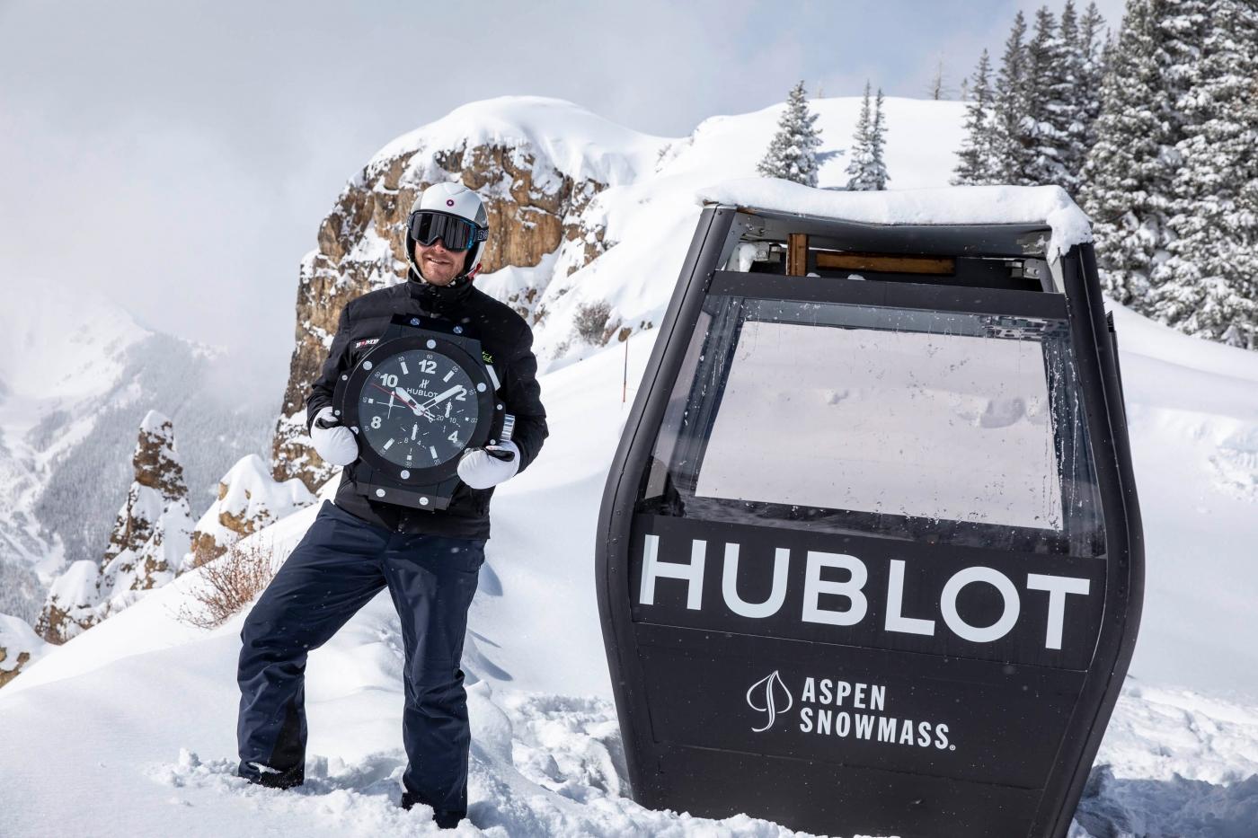 Bode Miller in Aspen next to a lift