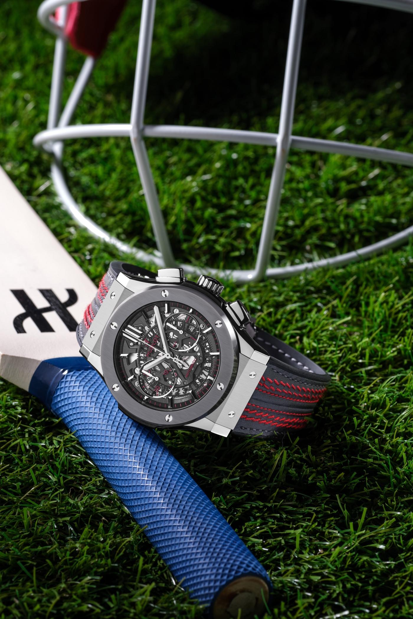 Classic Fusion Chronograph ICC 19 with cricket helmet and bat
