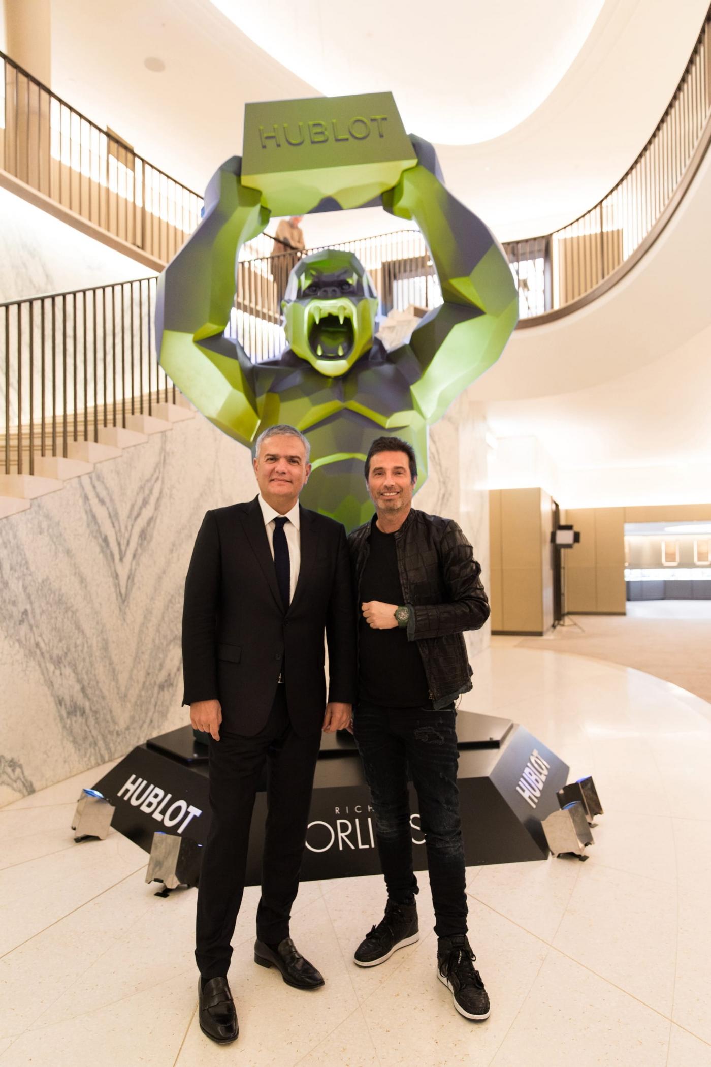 Ricardo Guadalupe with partner at Harrods