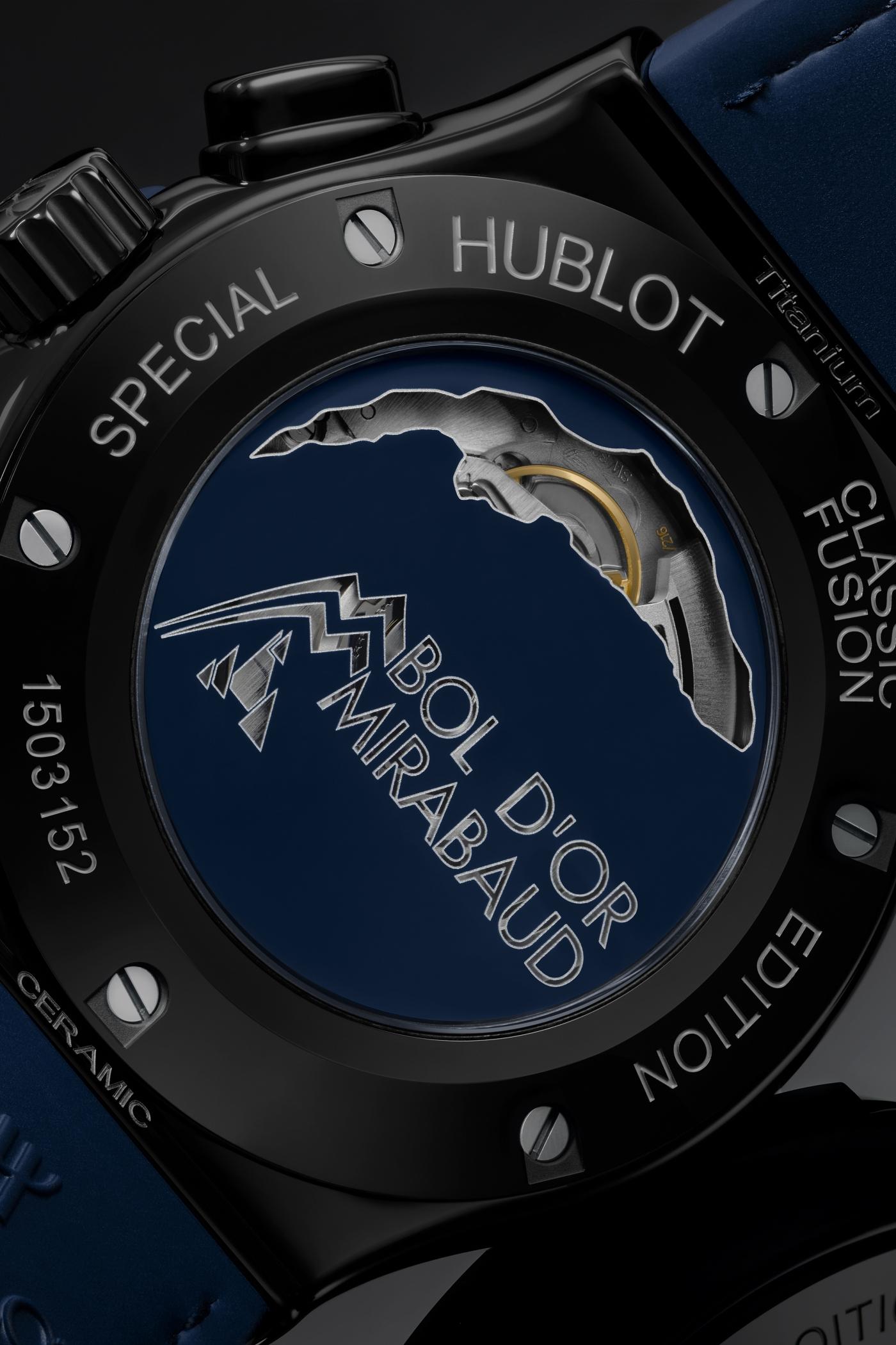 classic fusion chronograph bol d'or Mirabaud 45 mm back view