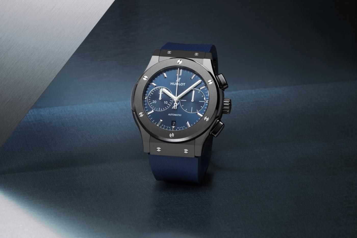 Classic Fusion Ceramic Blue Chronograph 45 mm