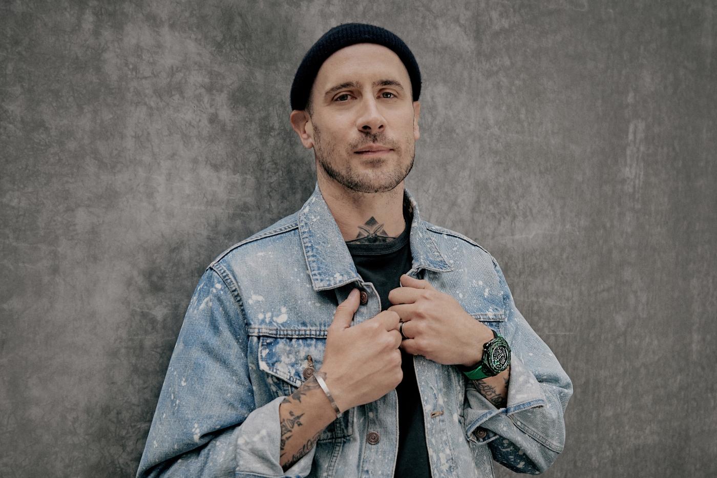 Maxime Plescia-Buchi wearing the Big Bang Sang Bleu II Mexico