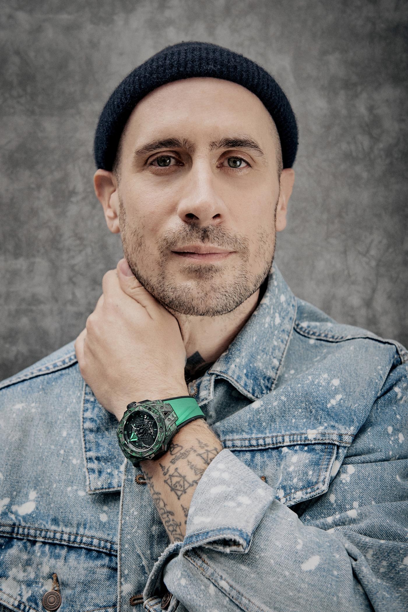 Maxime Plescia-Buchi wearing the Big Bang Sang Bleu II Mexico