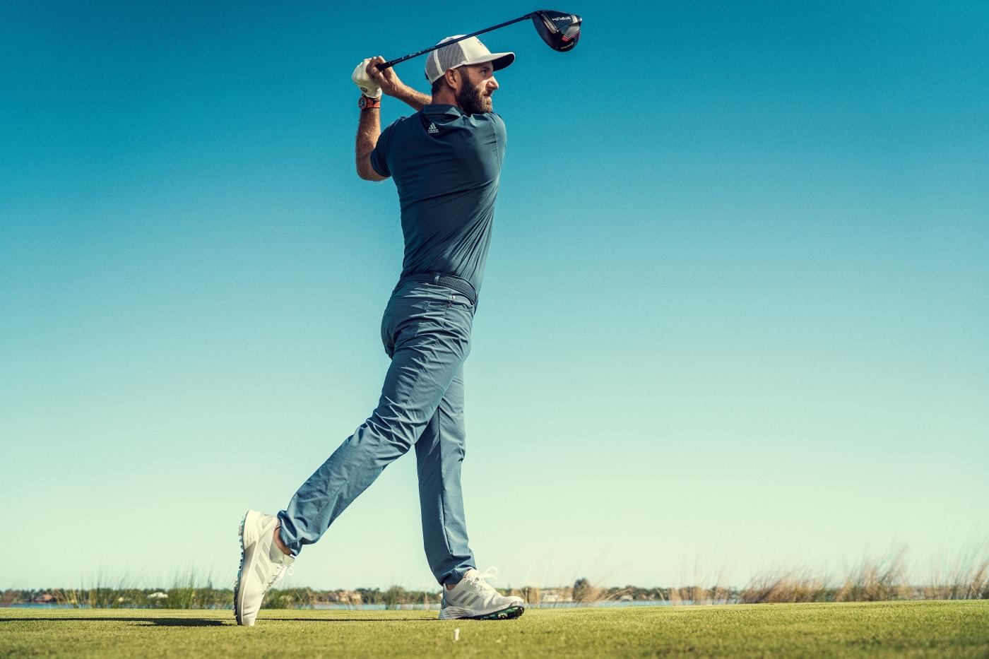 Hublot Ambassador Dustin Johnson wearing the Big Bang Unico Golf Orange Carbon