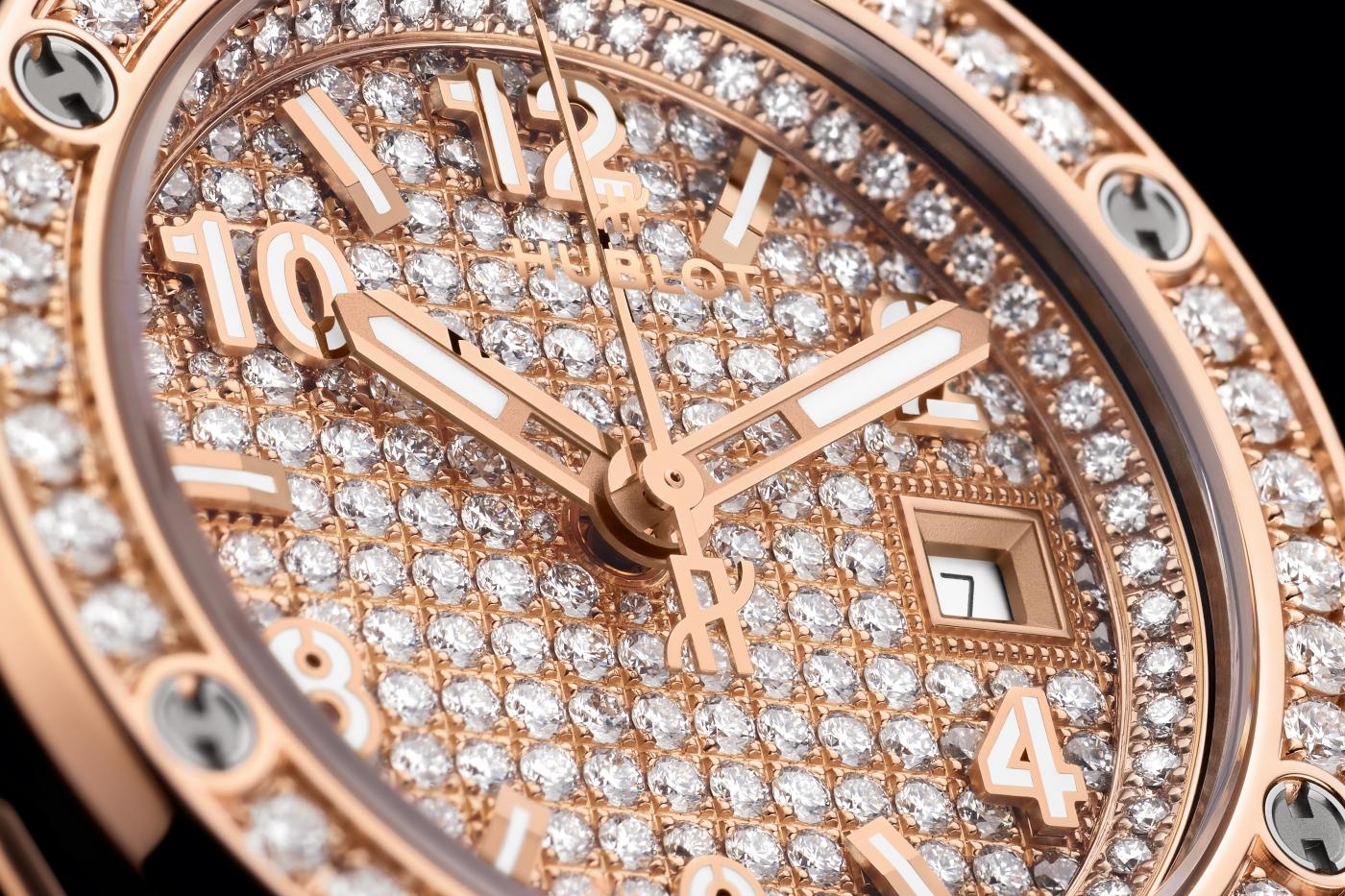 Big Bang One Click King Gold Full Pavé 33 mm