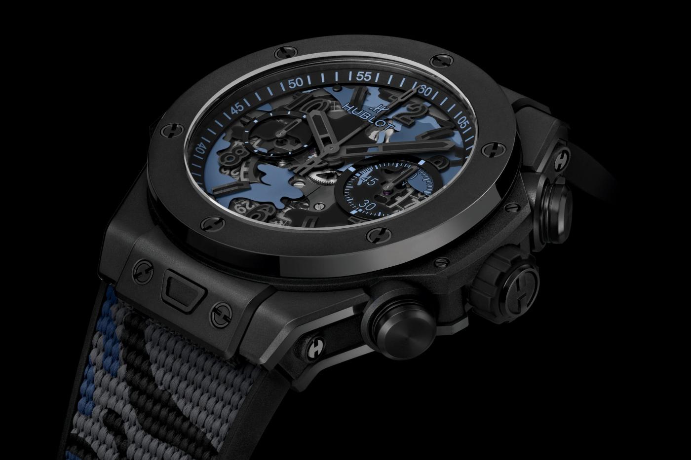 Big Bang Unico All Black Blue Camo 44 mm