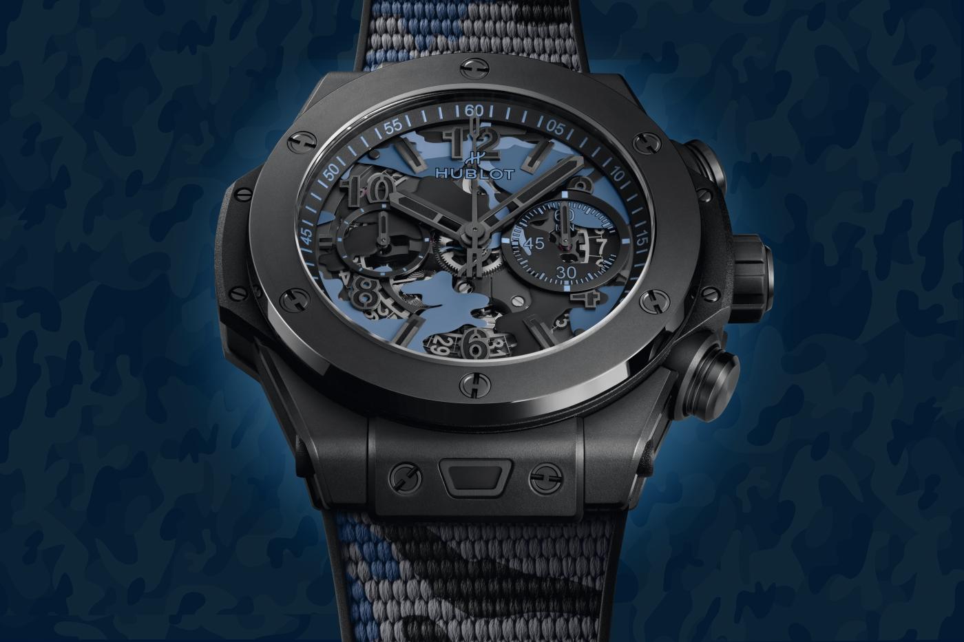 Big Bang Unico All Black Blue Camo 44 mm