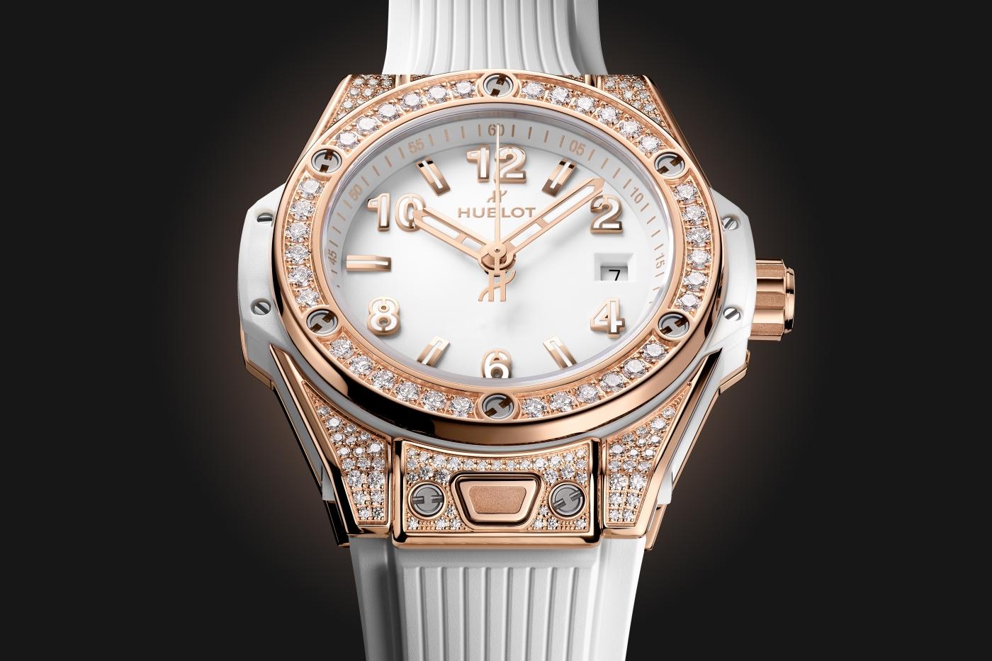 Big Bang One Click King Gold White Pavé 33 mm