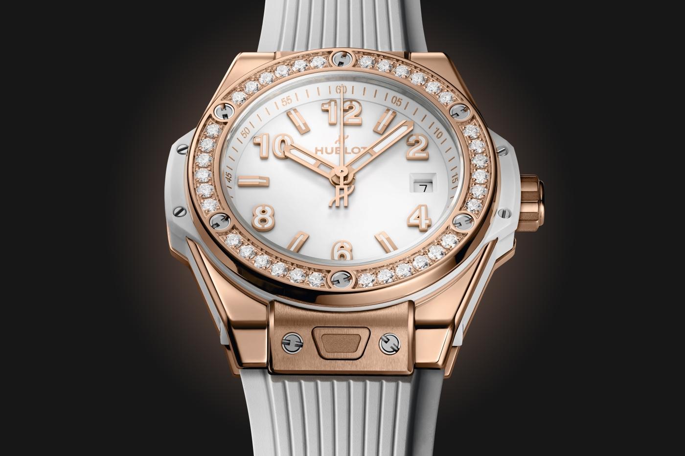 Big Bang One Click King Gold White Diamonds 33 mm