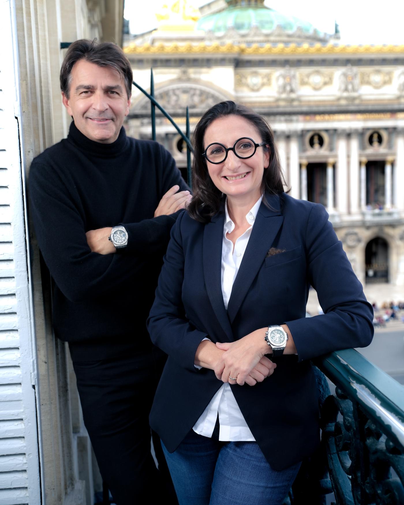 Hublot Ambassadors Yannick Alléno and Anne-Sophie Pic wearing the Big Bang Unico Gourmet