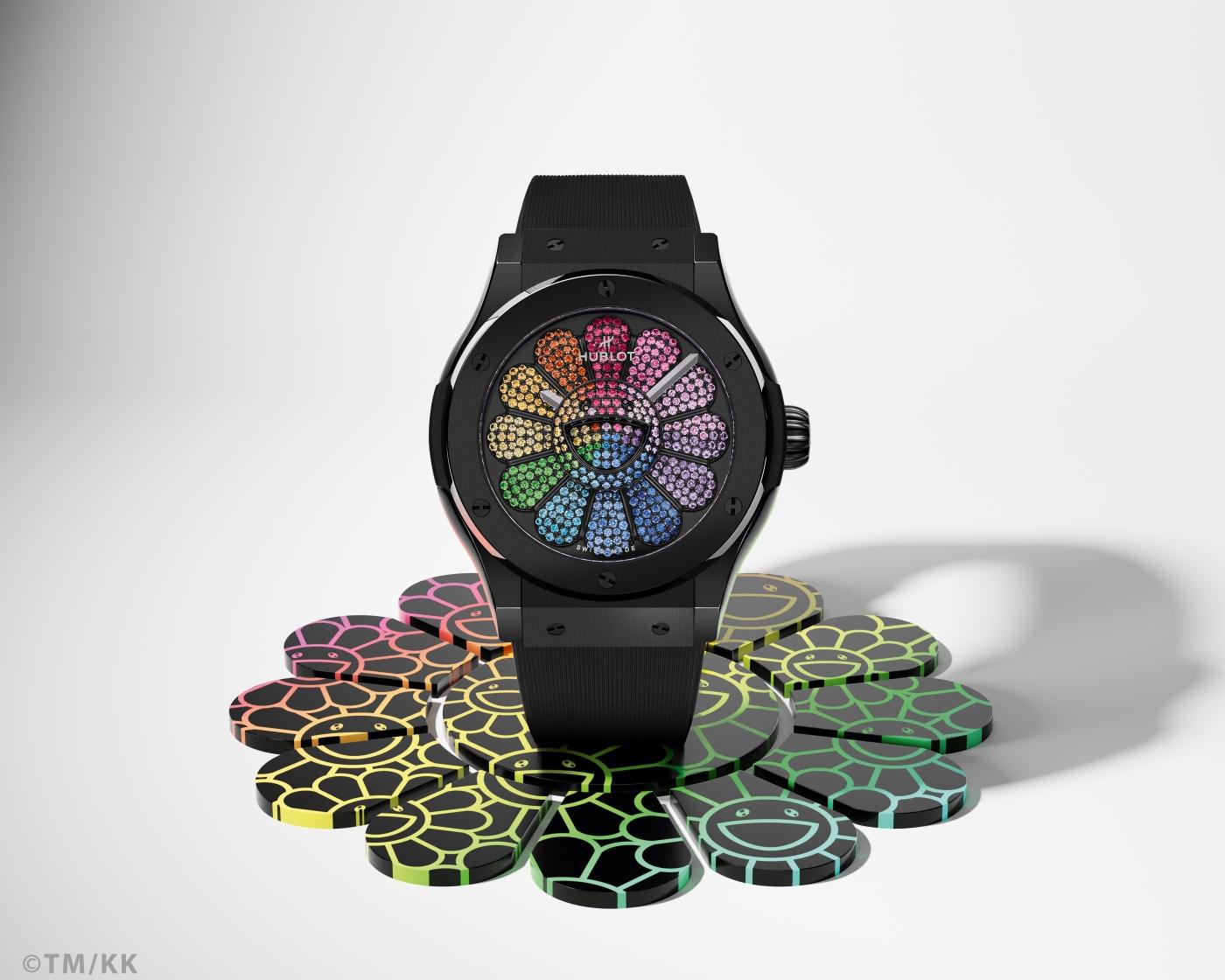 Classic Fusion Takashi Murakami Black Ceramic Rainbow 45 mm