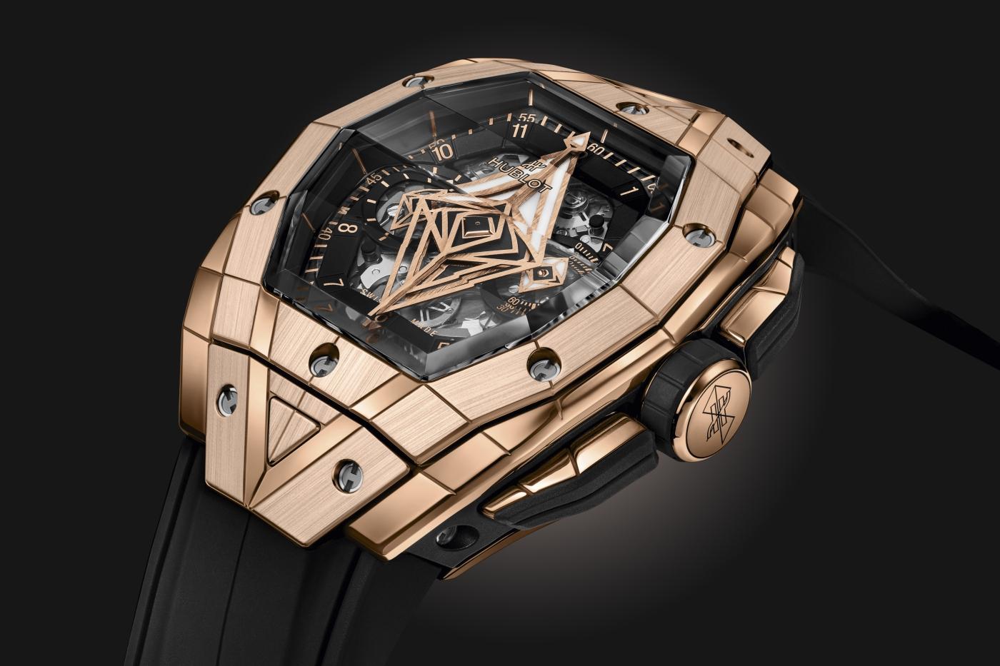 spirit of big bang sang bleu kin gold 42 mm
