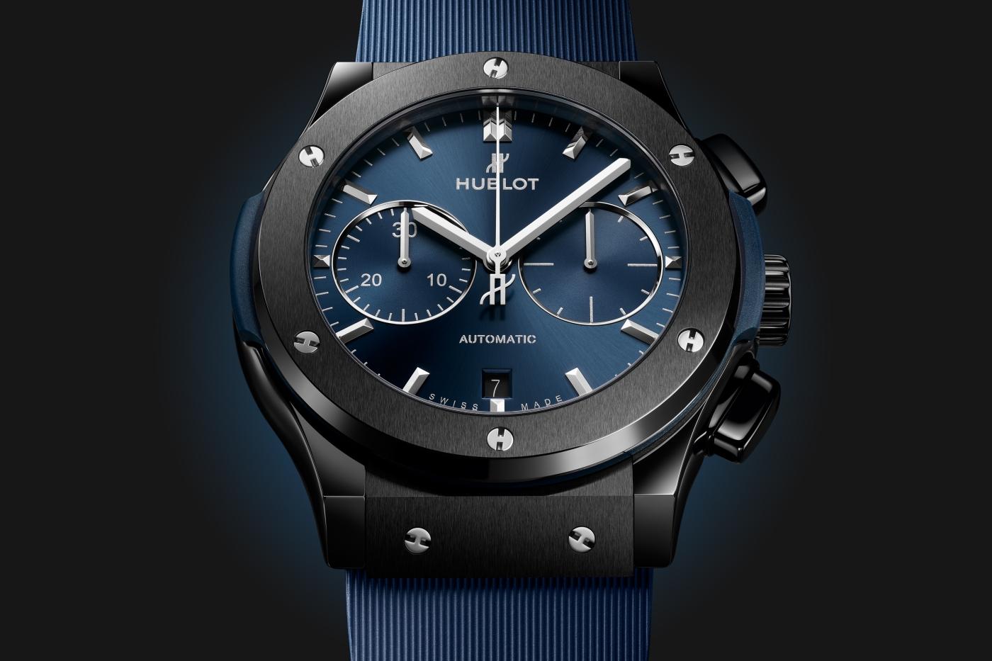Classic Fusion Ceramic Blue Chronograph 45 mm