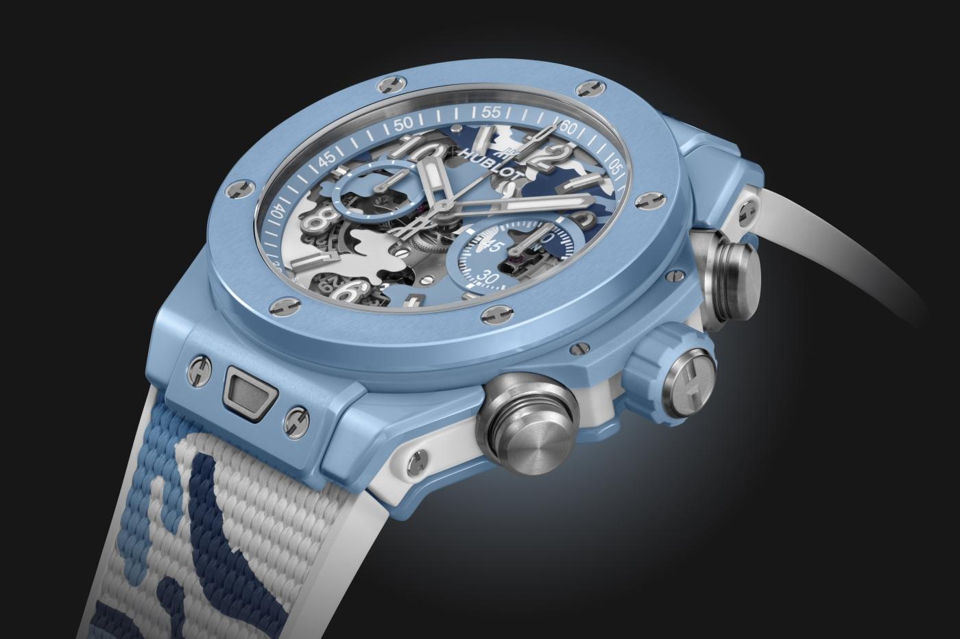 Big Bang Unico Sky Blue Camo 44 mm