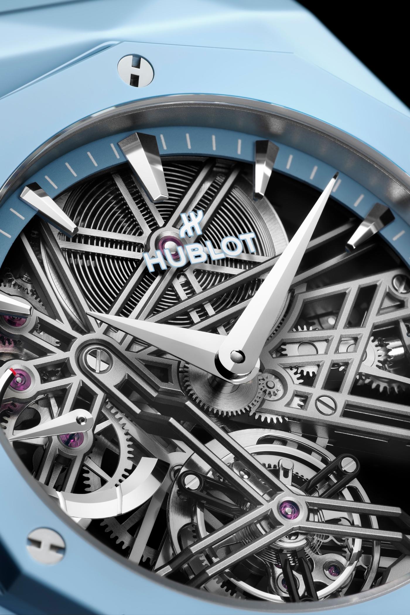 Hublot Classic Fusion Tourbillon Orlinski Sky Blue Close UP