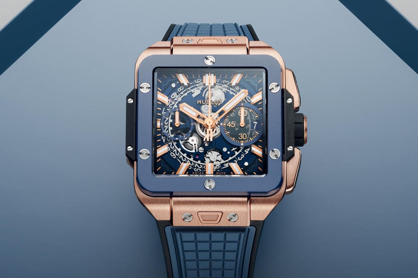 Square Bang Unico King Gold Blue Ceramic 42 mm