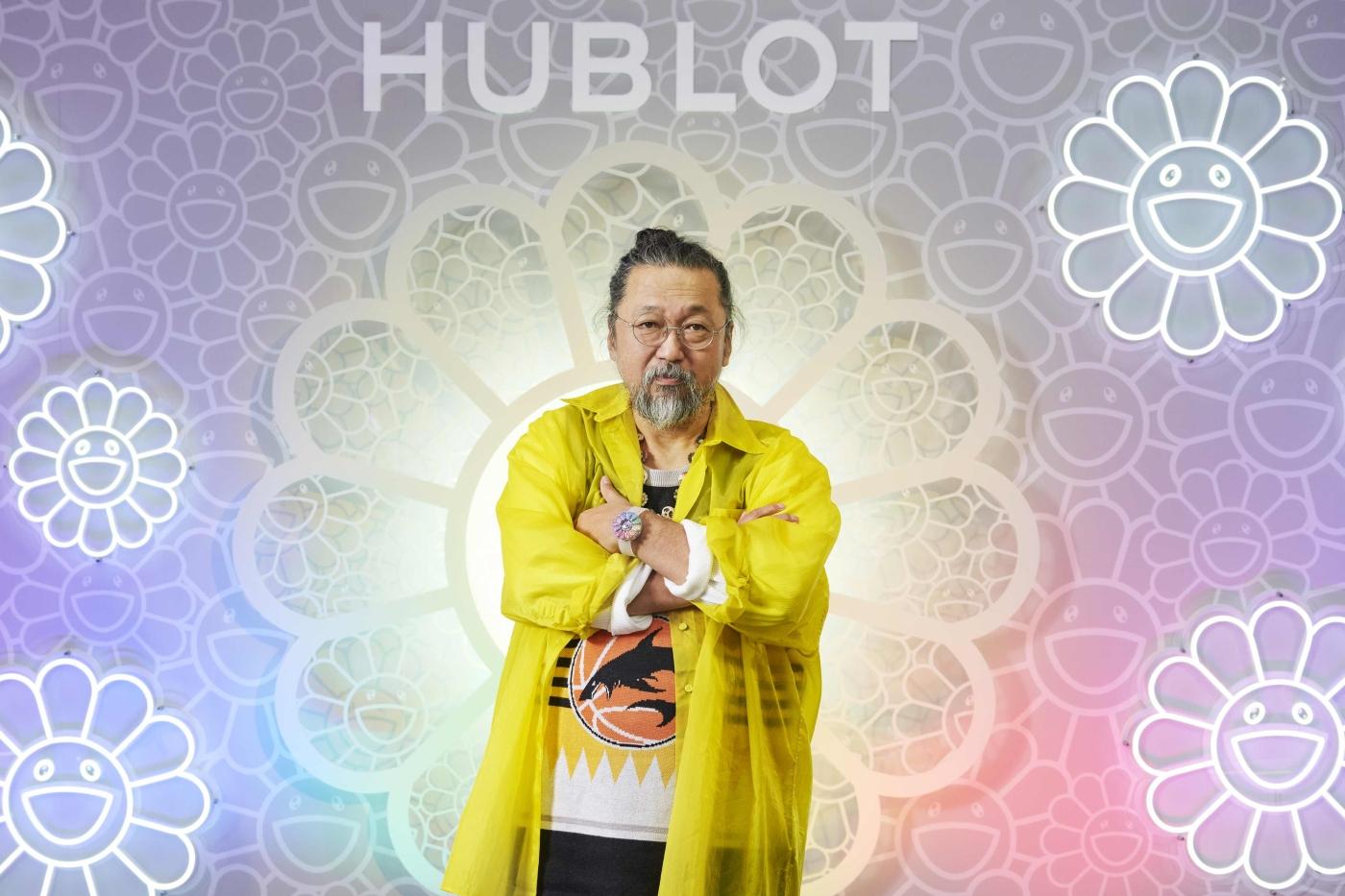Takashi Murakami on flower background