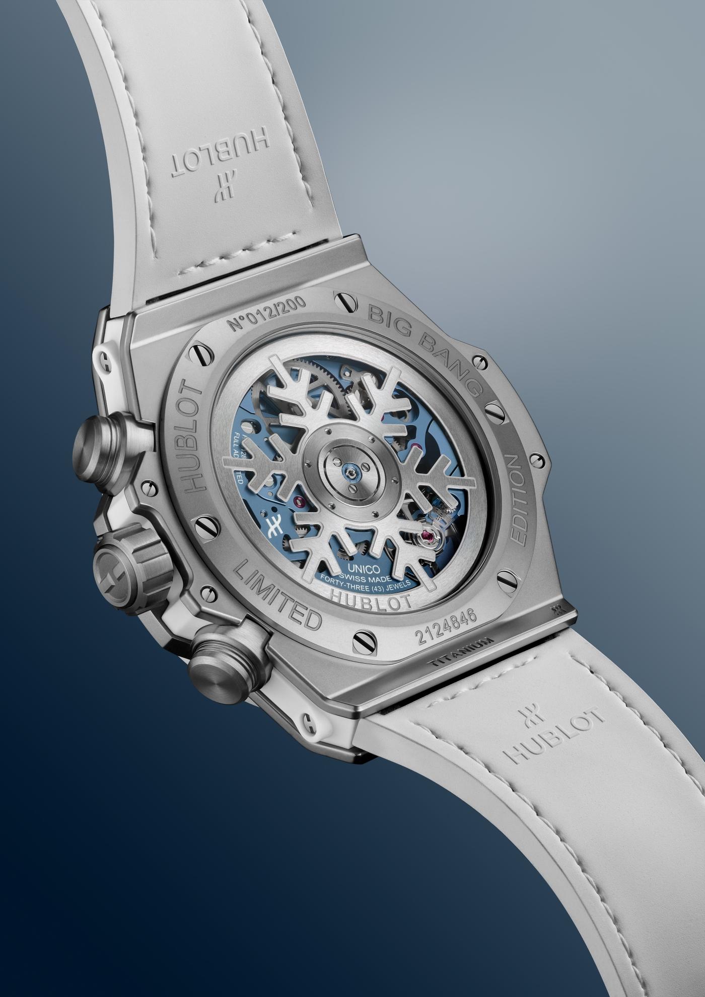 Back shot of the Big Bang Unico Winter Titanium Ceramic 42 mm