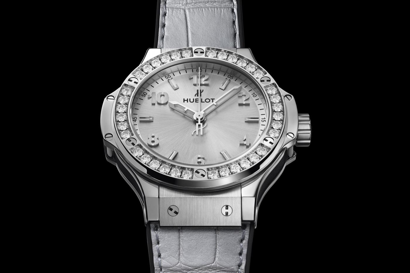 Big Bang Monochrome Steel Diamonds 38 mm, bottom view
