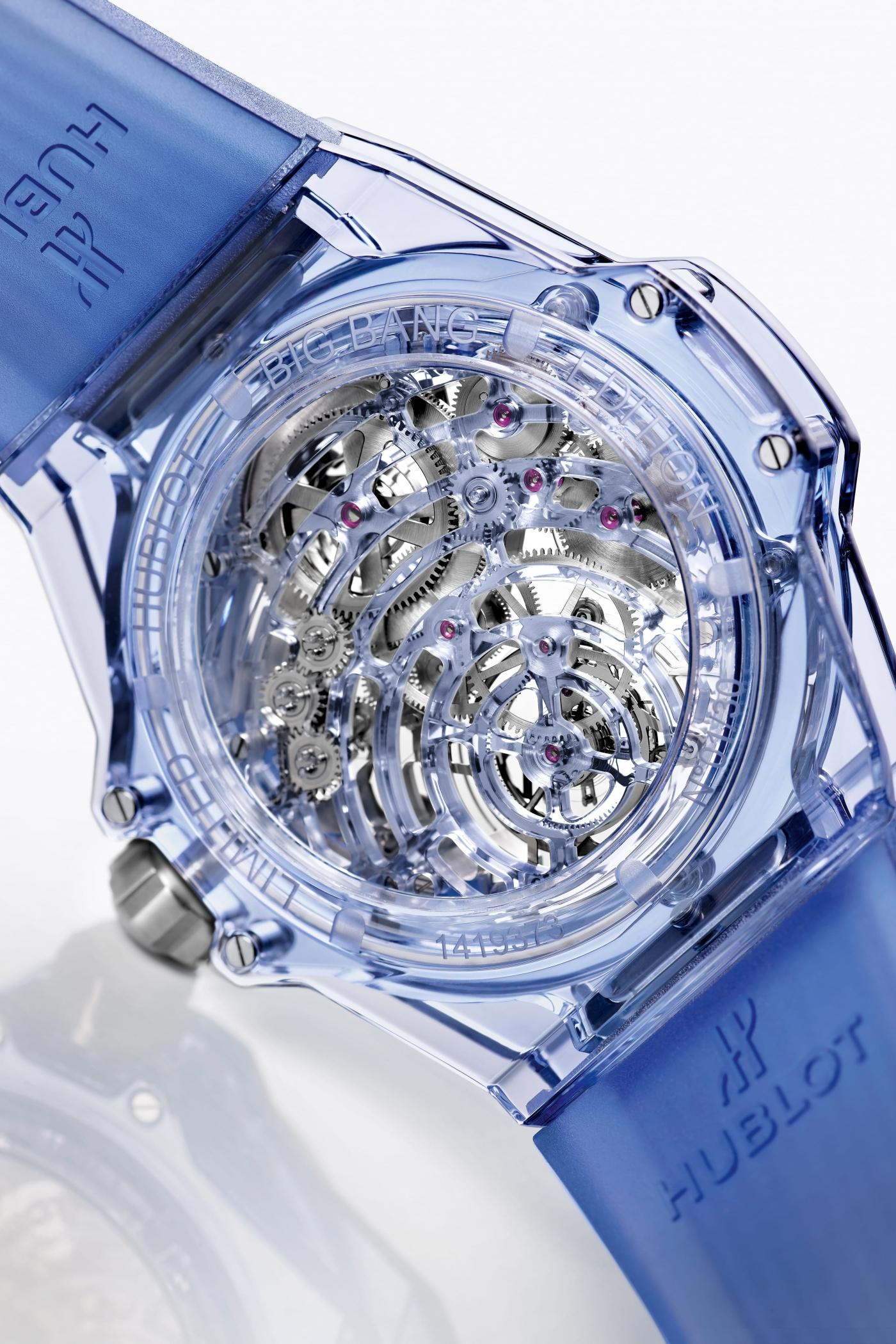 Big Bang Tourbillon Power Reserve 5 days Blue Sapphire 45 mm, bottom view