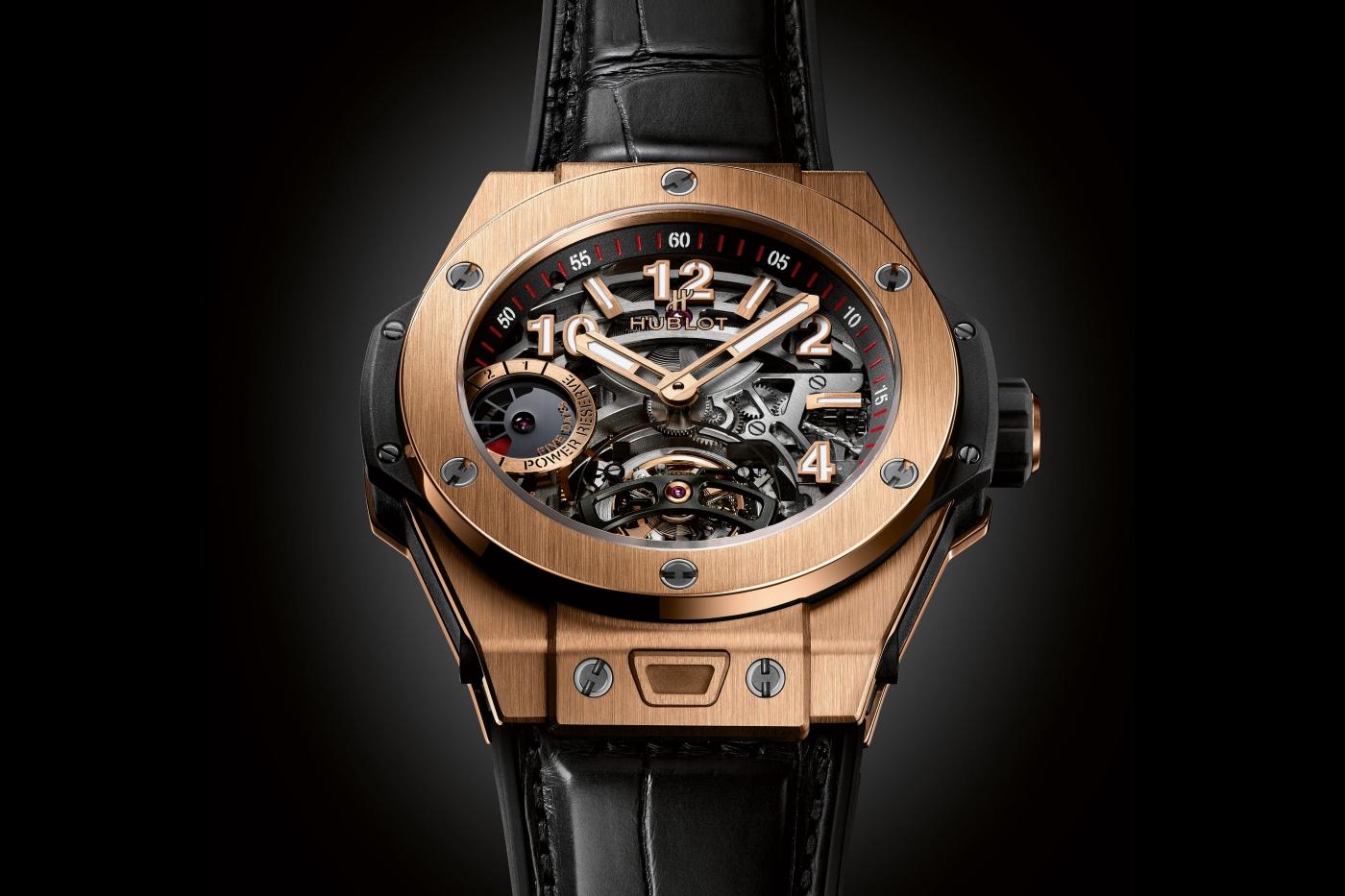 Big Bang Tourbillon Power Reserve 5 days King Gold 45 mm, bottom view