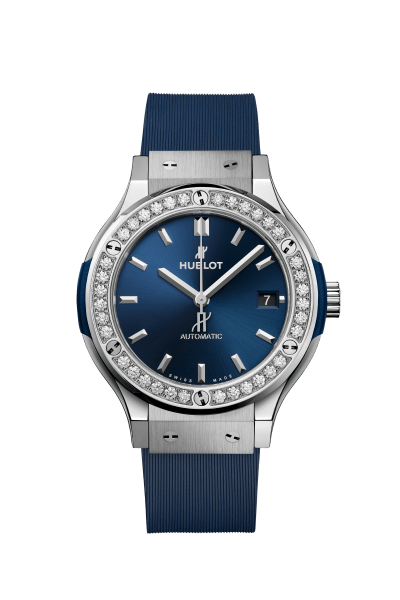 Classic Fusion Titanium Blue Diamonds 38 mm - front view