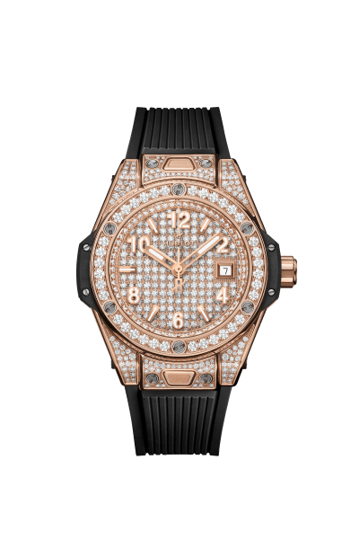 Big Bang One Click King Gold Full Pavé 33 mm