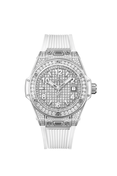 Big Bang One Click Steel White Full Pavé 33 mm