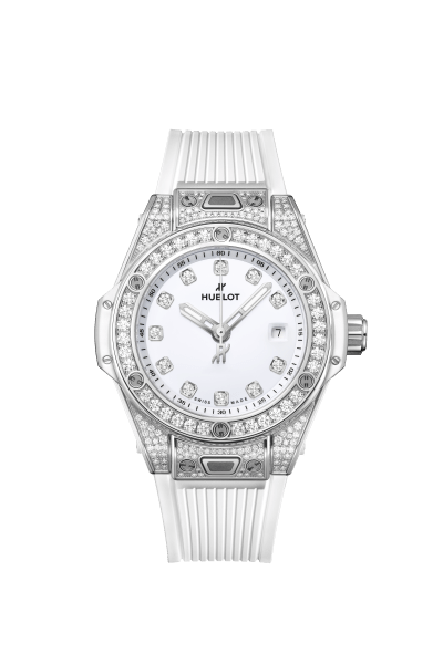 Big Bang One Click Steel White Pavé Diamonds Dial 33 mm