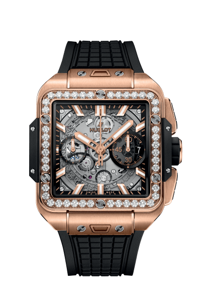 Square Bang Unico King Gold Diamonds 42 mm - front view