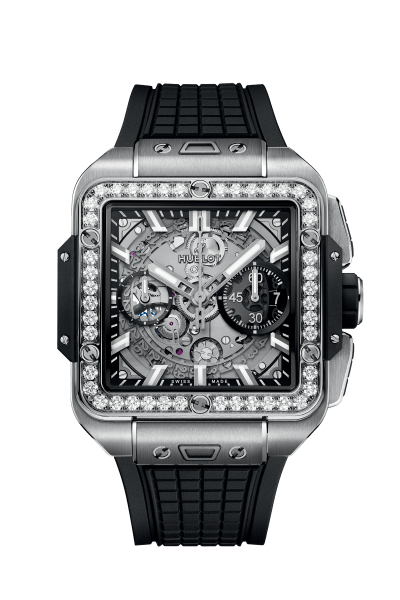 Square Bang Unico Titanium Diamonds 42 mm - front view