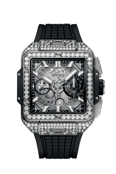 Square Bang Unico Titanium Pavé 42 mm - front view