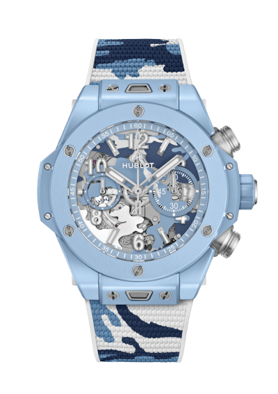 Big Bang Unico Sky Blue Camo 44 mm