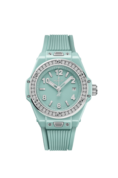  Big Bang One Click Mint Green Ceramic Diamonds 33 mm