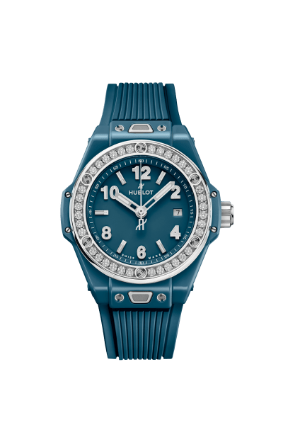Big Bang One Click Petrol Blue Ceramic Diamonds 33 mm