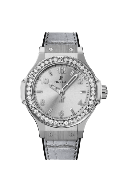 Big Bang Monochrome Steel Diamonds 38 mm, front view 