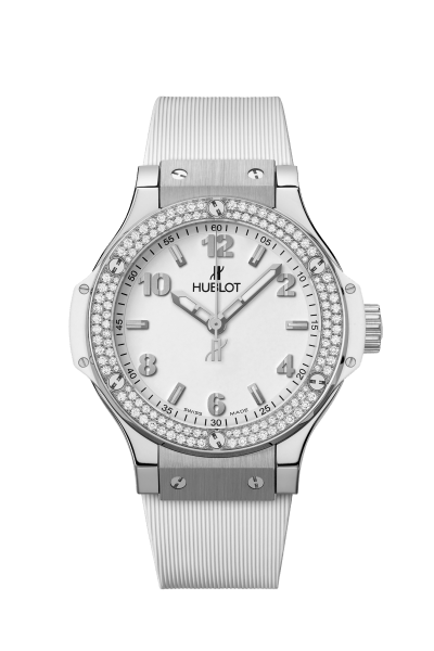 Big Bang Steel White Diamonds 38 mm, front view 