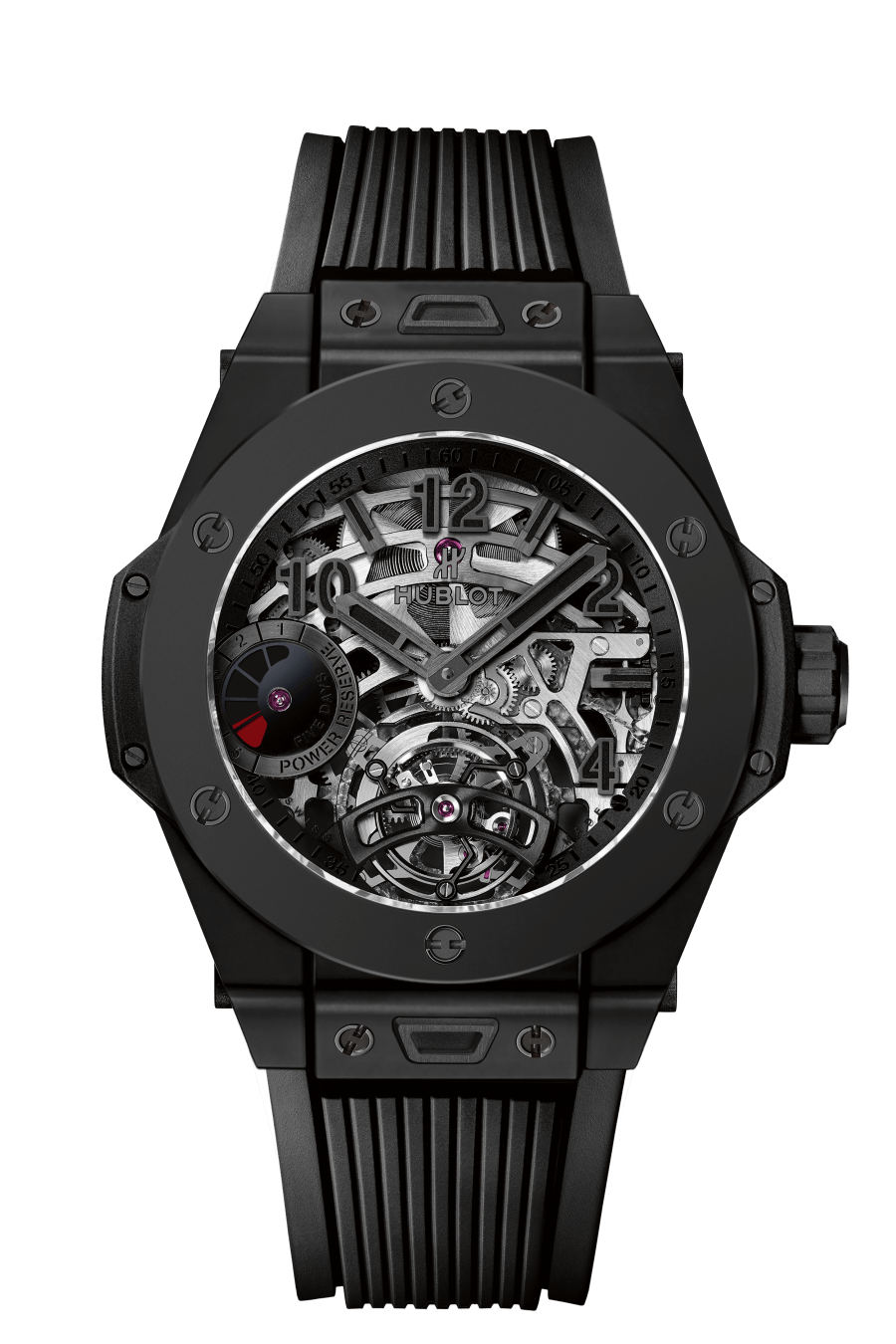 Big Bang Tourbillon Power Reserve 5 days All Black 45 mm, front view