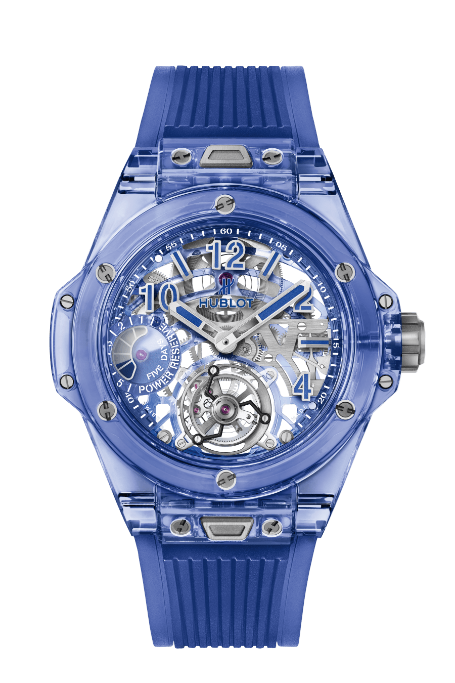 Big Bang Tourbillon Power Reserve 5 days Blue Sapphire 45 mm, front view