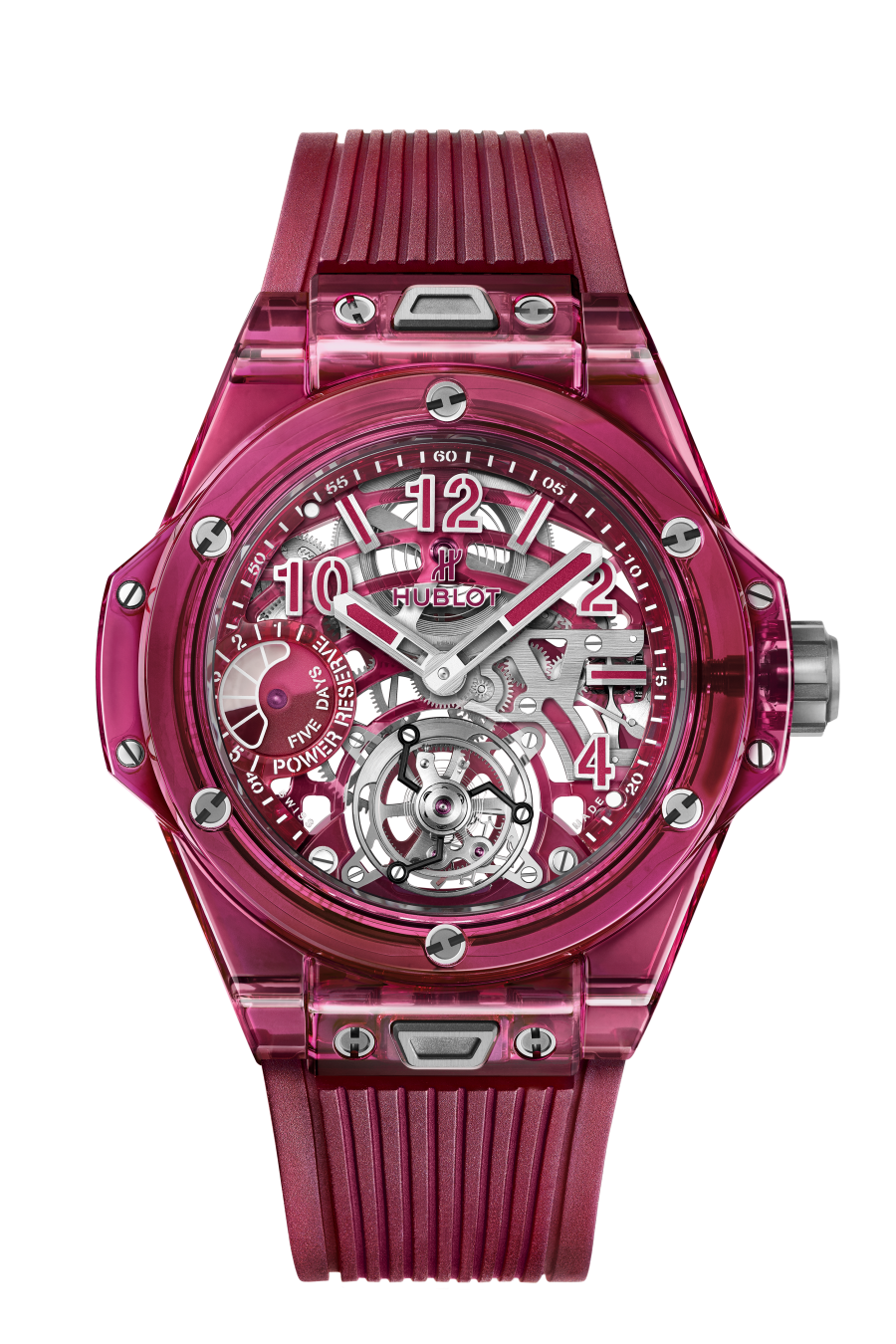Big Bang Tourbillon Power Reserve 5 days Red Sapphire 45 mm, front view