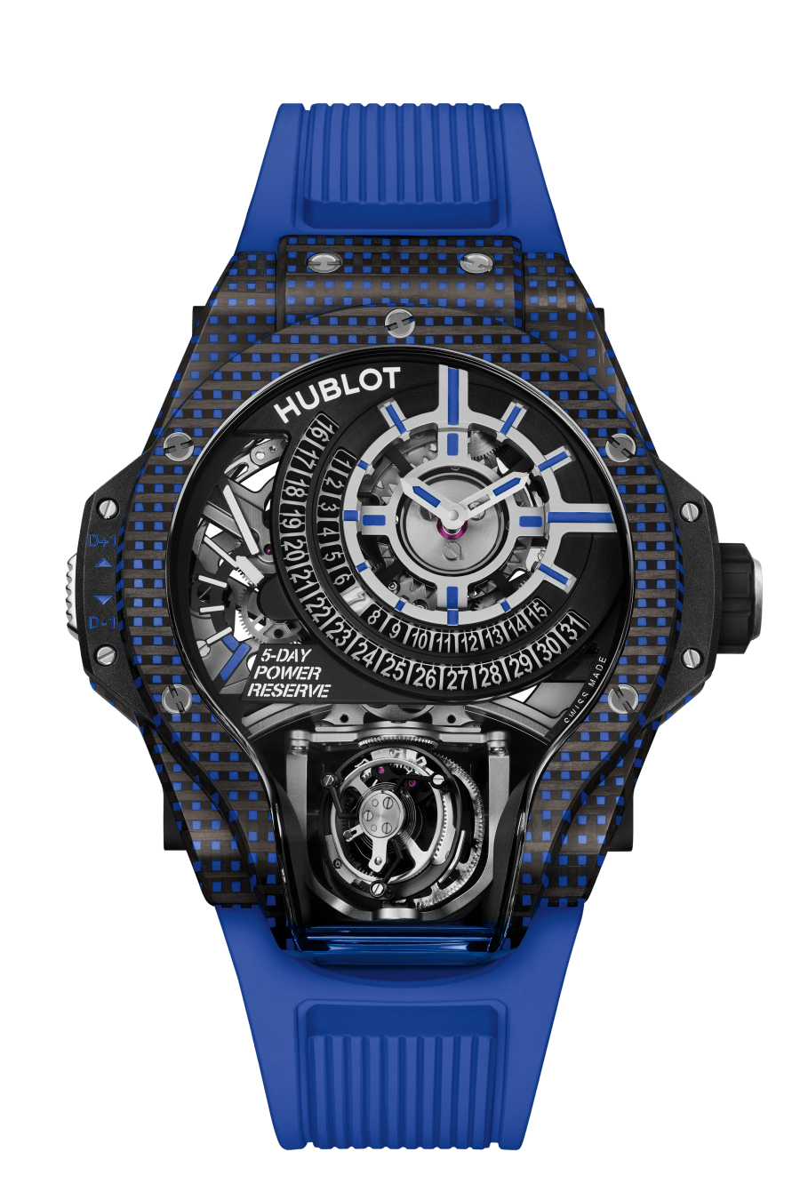 big bang mp-09 tourbillon bi axis blue 3d carbon 49 mm shot