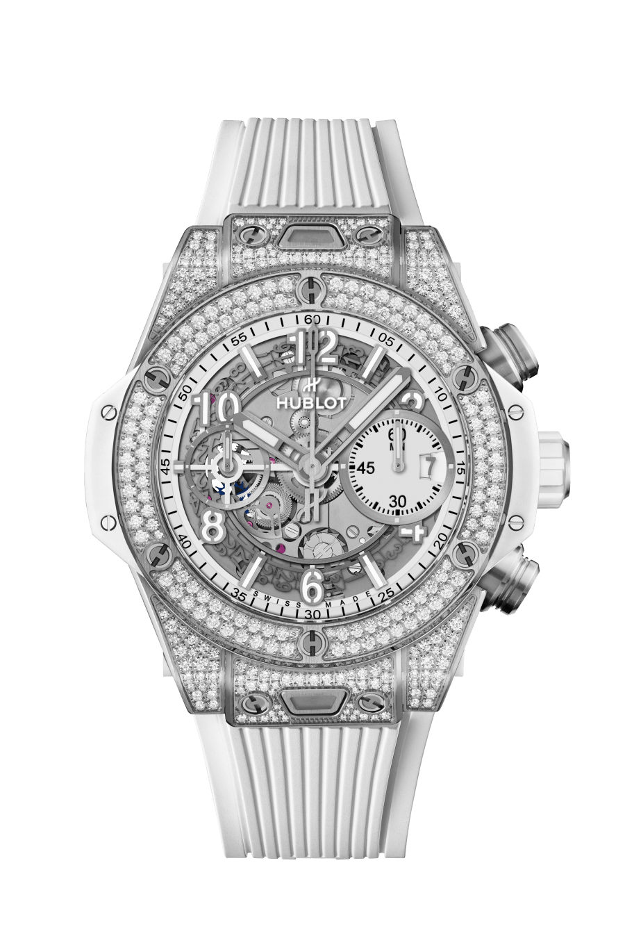 Big Bang Unico Titanium White Pavé 42 mm