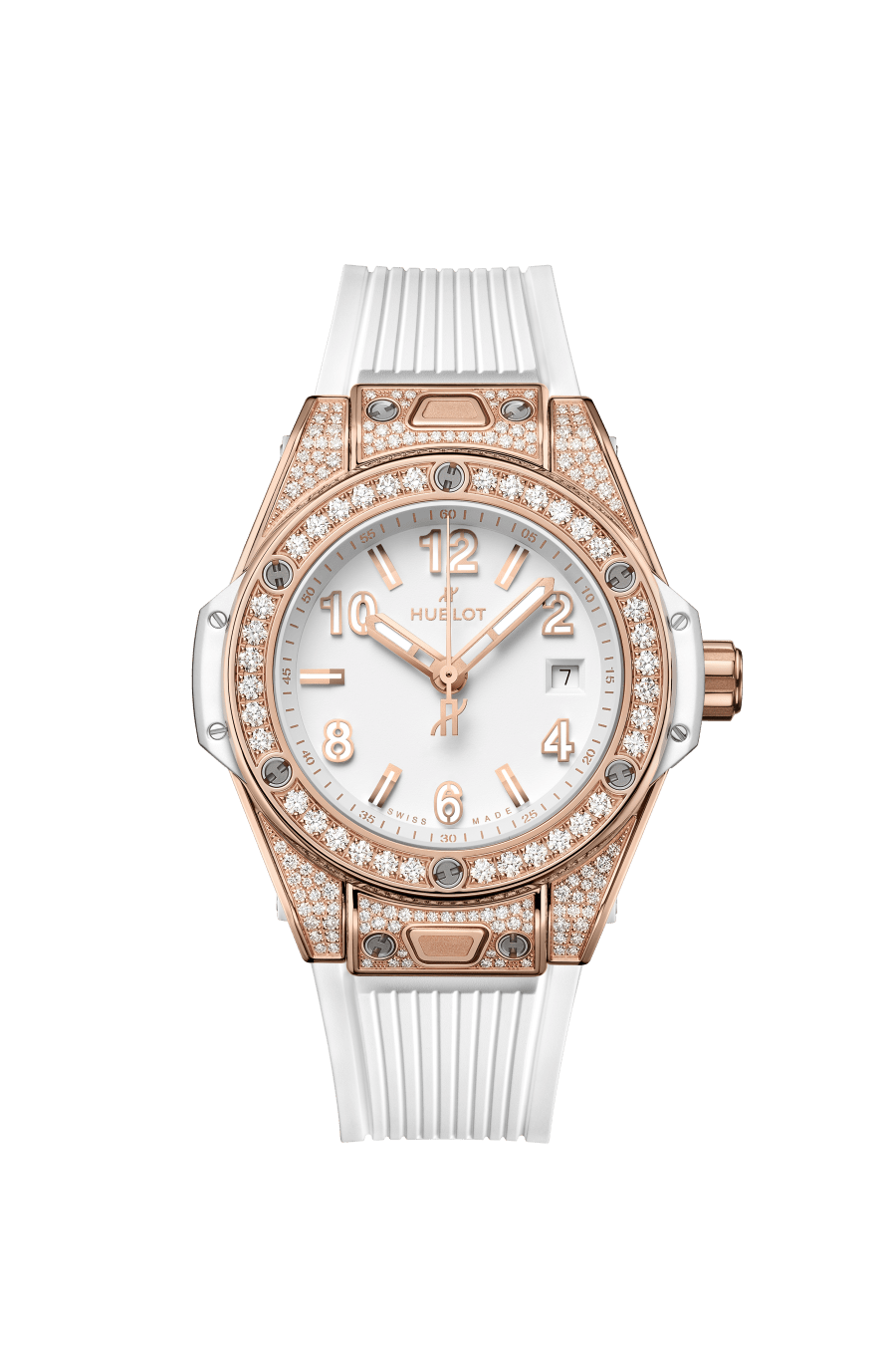 Big Bang One Click King Gold White Pavé 33 mm