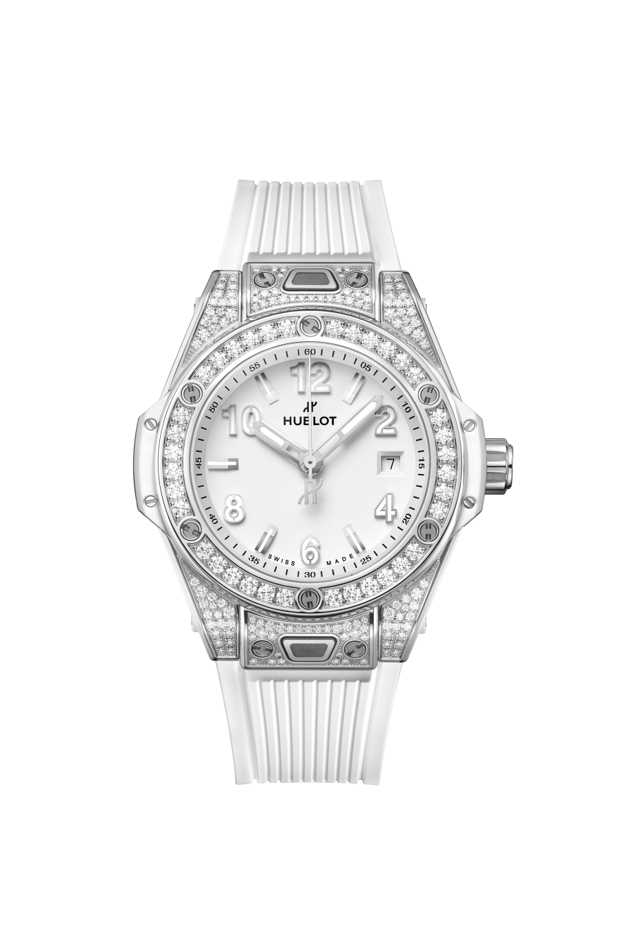 Big Bang One Click Steel White Pavé 33 mm