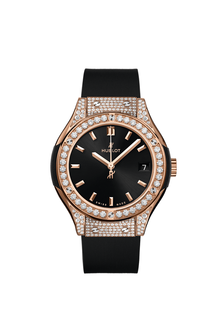 Classic Fusion King Gold Pavé 33 mm, front view