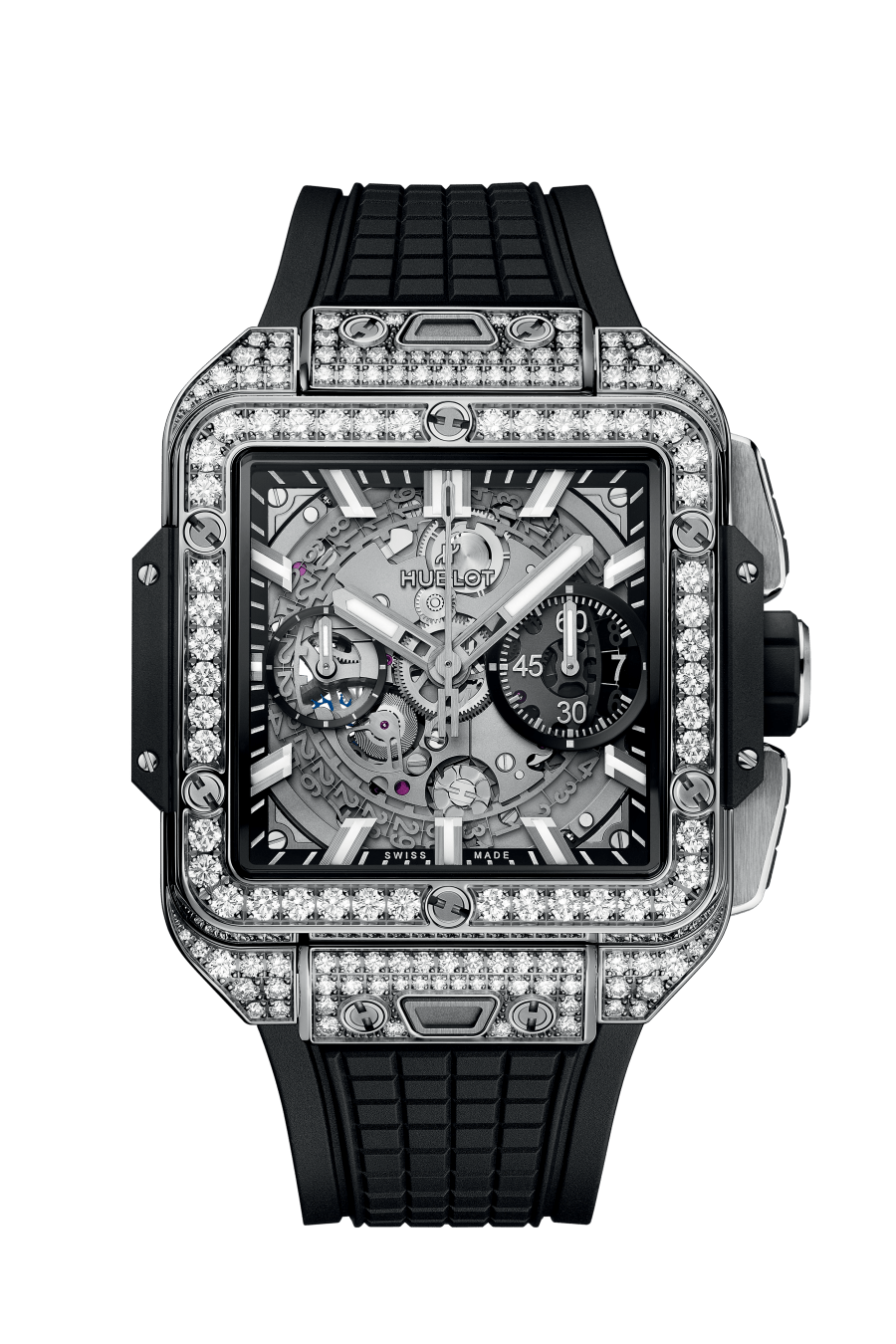 Square Bang Unico Titanium Pavé 42 mm - front view