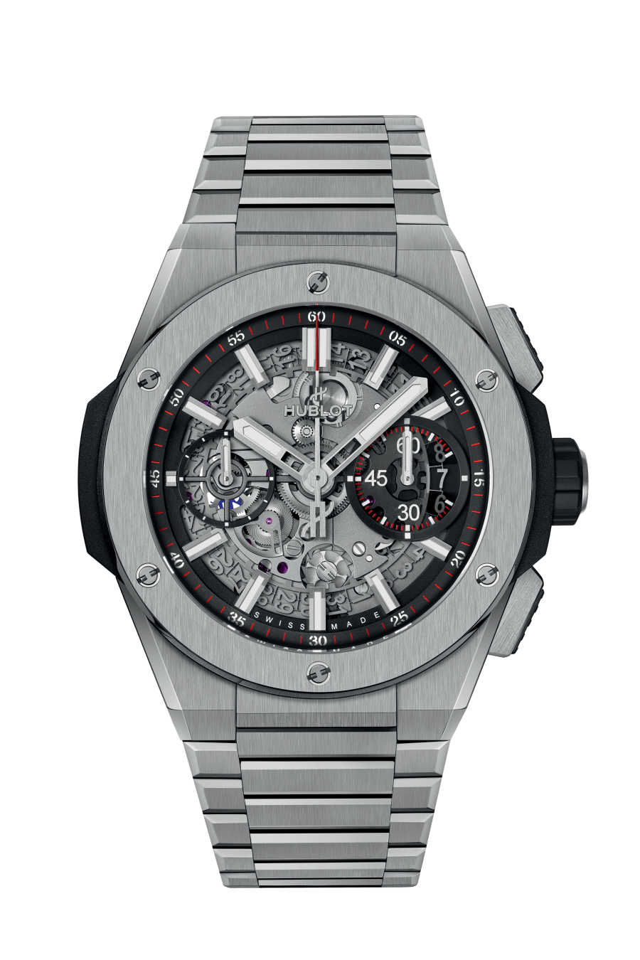 Big Bang Integrated Titanium 42 mm, front view 