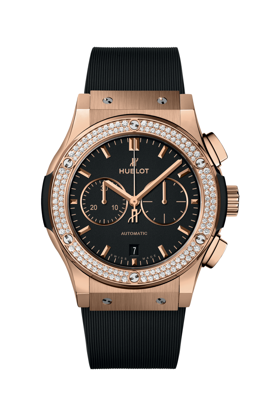 Classic Fusion Chronograph King Gold Diamonds 42 mm, front view 